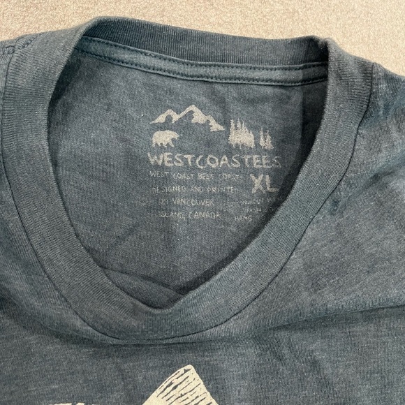[XL]Westcoastees Gray Blue Fish Graphic T-Shirt - Picture 3 of 5